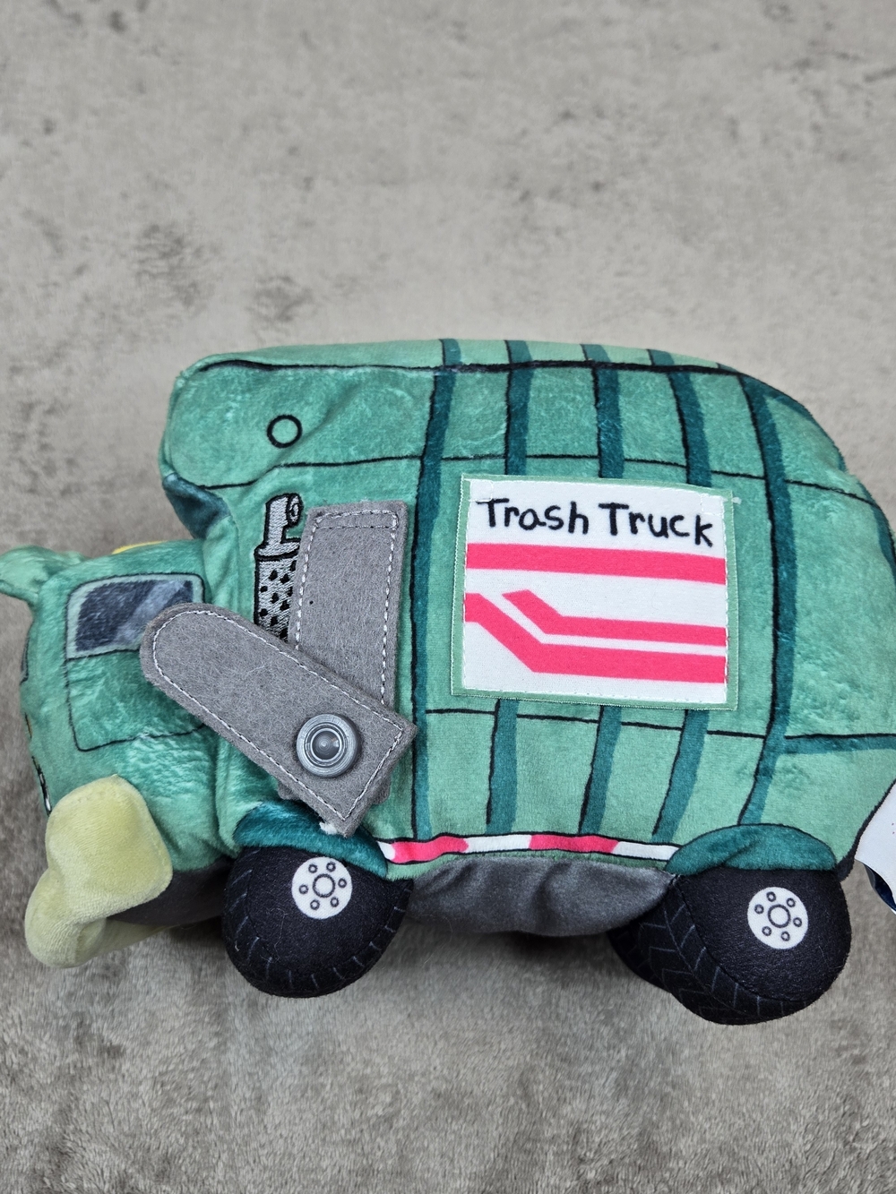 Green Plush Trash Truck Toy - Kids Soft Vehicle Plush